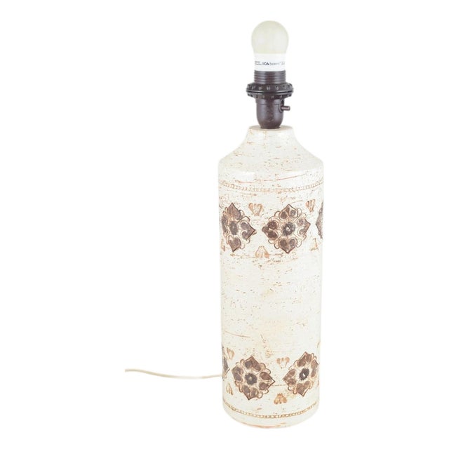 Large Ceramic Table Lamp with Relief by Bitossi for Bergboms, 1970s For Sale