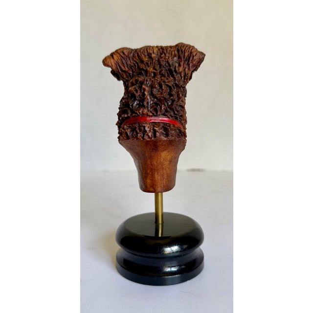 Late 20th Century Vintage Hand-Painted Dog Terrier Bust on Stand by Arte Romera, Made in Spain For Sale - Image 5 of 11