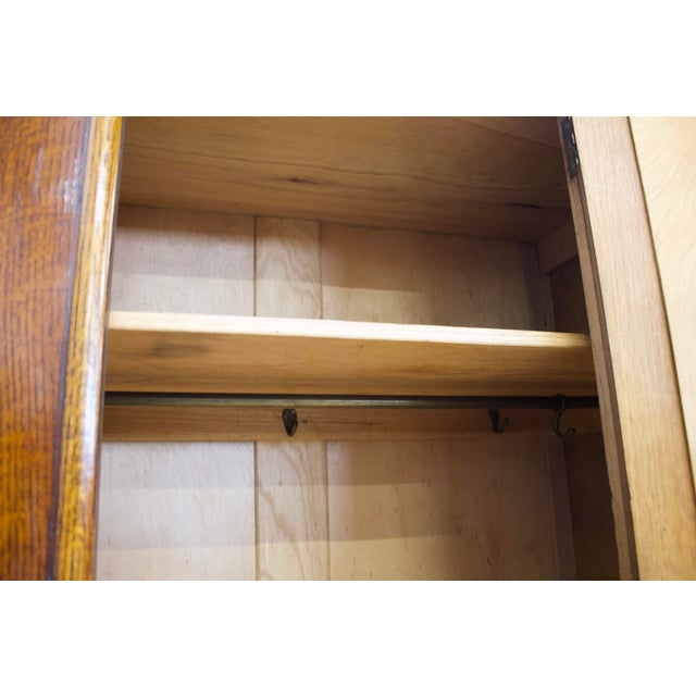 Brown Vintage Art Deco Oak Hall Cupboard, 1930s For Sale - Image 8 of 9