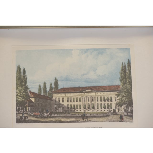 Bellevue Palace Near Berlin, Colored Steel Engraving, Circa 1855 For Sale - Image 7 of 8