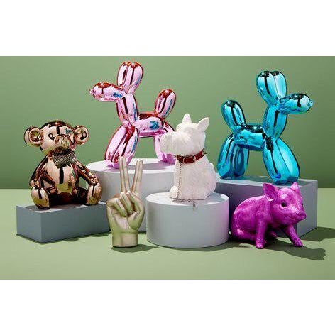 2020s Interior Illusions Plus Blue Mini Ceramic Dog Piggy Bank - 7.5" tall For Sale - Image 5 of 7