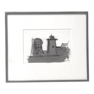 Provincetown Massachusetts "Old Highland Light" Ink Wash on Paper Signed by Listed Artist Paul Resika 2009