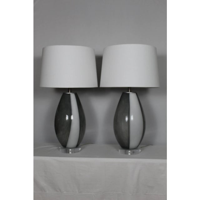 1960s Organic Shape Murano Glass Table Lamps - a Pair For Sale - Image 4 of 10