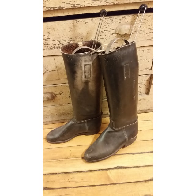 Vintage Black Leather Equestrian Riding Boots a Pair Chairish