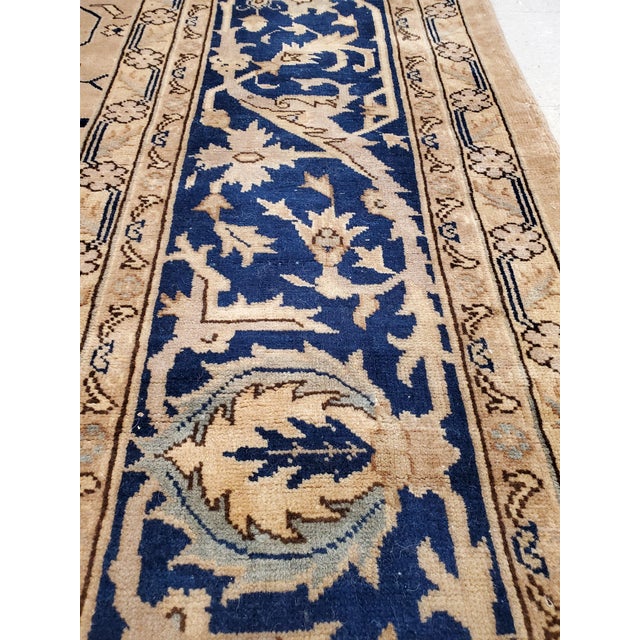 Antique Indo-Mahal, Handmade Oriental Rug, Blue, Taupe, Creams All-Over Design For Sale - Image 16 of 17