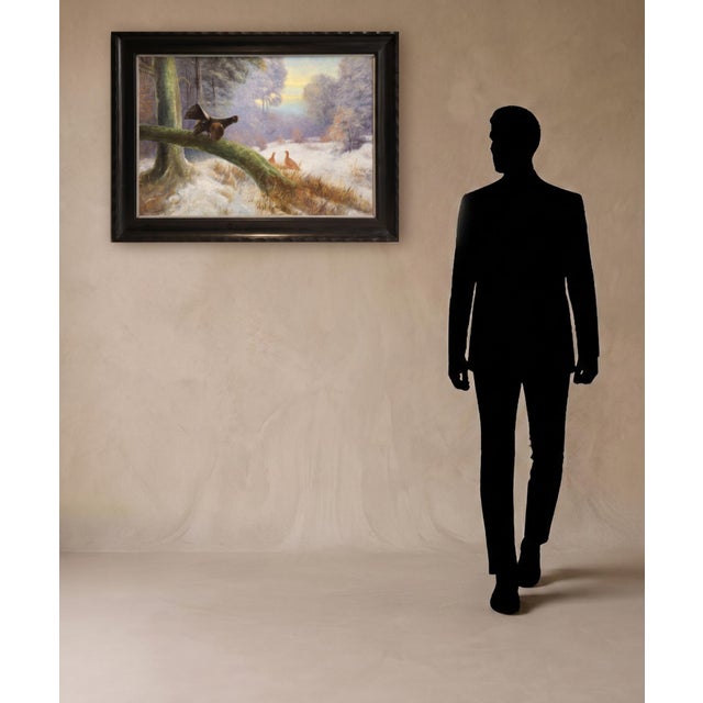 Capercaillie in a Winter Landscape, 1910, Oil Painting on Canvas, Framed For Sale - Image 3 of 16