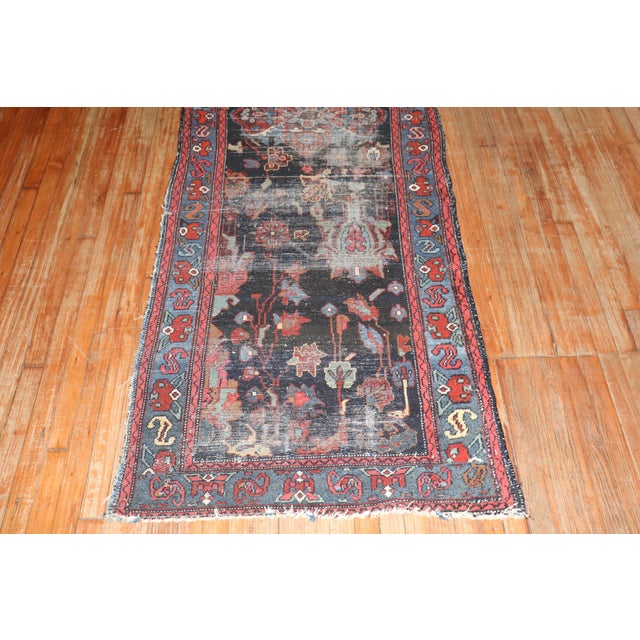 Early 20th Century Worn Distressed Zabihi Collection Persian Runner - 3'2" x 9'11" For Sale - Image 9 of 10