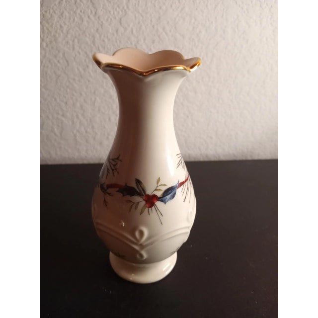 1980s 1980s Lenox Winter Greetings Porcelain Bud Vase For Sale - Image 5 of 6