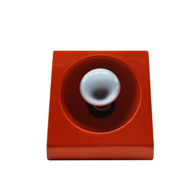 Mid-Century Modern Red Ceremic Table Lamp by Enzo Bioli for Il Picchio, Italy, 1970s For Sale - Image 3 of 9