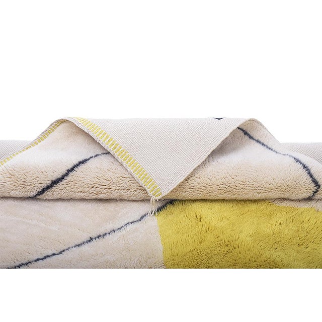 Geometric Hand-Knotted Wool Rug by Azele Studio For Sale - Image 4 of 10