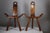 Mid-Century Modern Brutalist Tripod Chairs with Hand Carved Details, 1950s, Set of 2 For Sale - Image 6 of 17