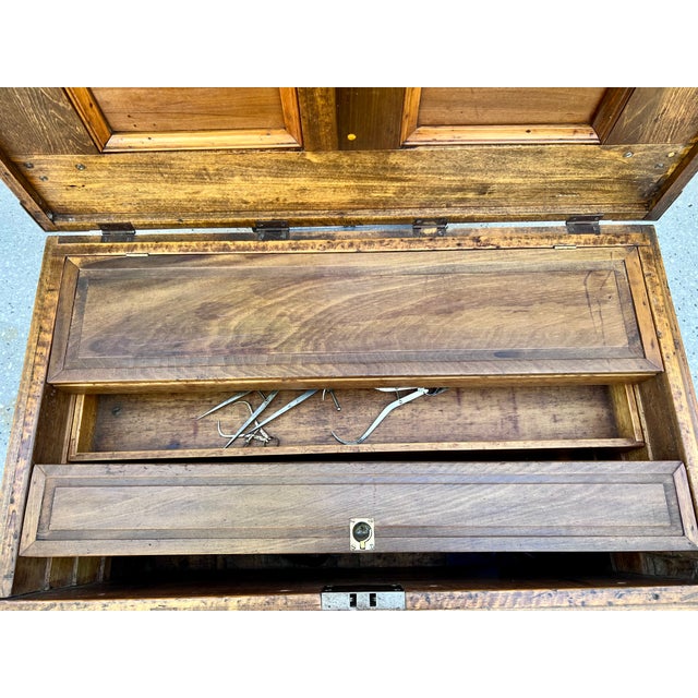 1900 - 1909 Late 19th Century Primitive Maine Carpenter’s Pine Tool Chest For Sale - Image 5 of 11