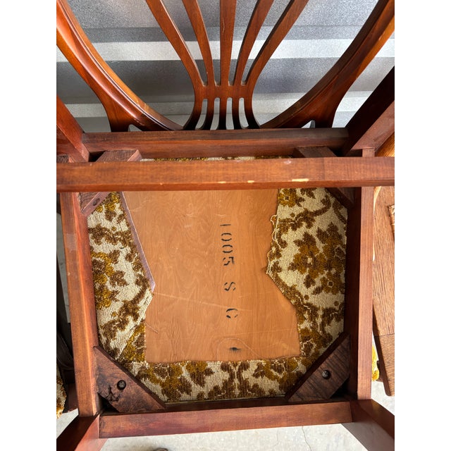 Vintage Floral Midcentury Modern Dining Room Chairs, Set of 6 For Sale - Image 4 of 8