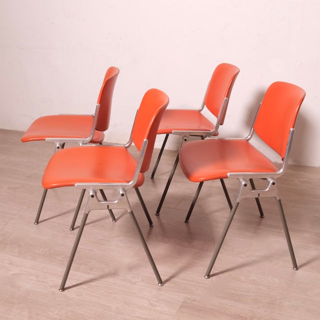LDSC 106 Chairs in Leather by Giancarlo Pirretti for Jec Castelli, 1970s, Set of 4 For Sale - Image 11 of 18