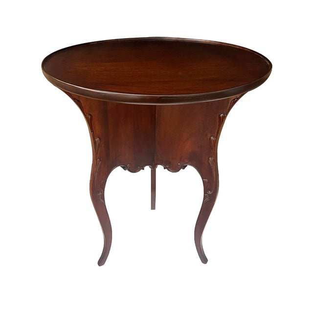 Wood Art Nouveau Style Mahogany Circular Side/Drinks Table For Sale - Image 7 of 8