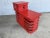 Restored Red Six-Strand Square Pretzel Loveseat Sofa & Table Livingroom Set For Sale - Image 9 of 12