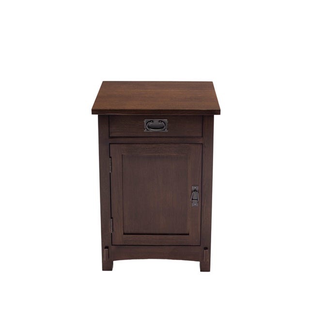 2020s Mission / Arts and Crafts 1 Door, 1 Drawer Nightstand For Sale - Image 5 of 7