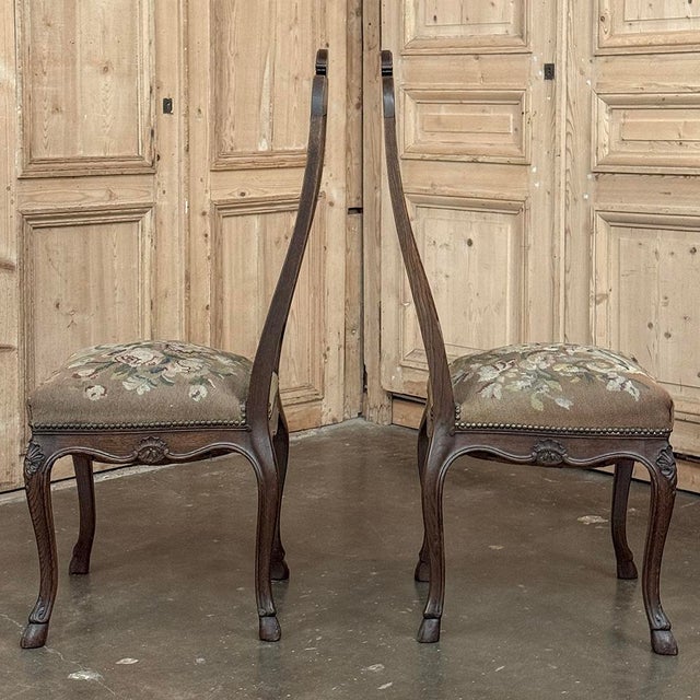 Set of 8 Antique Country French Liègeois Dining Chairs With Needlepoint Tapestry Includes 2 Armchairs For Sale - Image 17 of 18