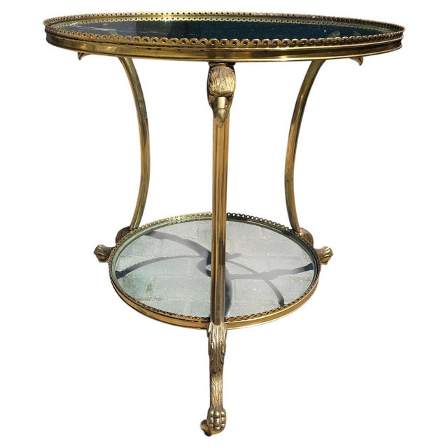 French Style Gilt Bronze and Glass Side Table, 1970s For Sale - Image 16 of 16