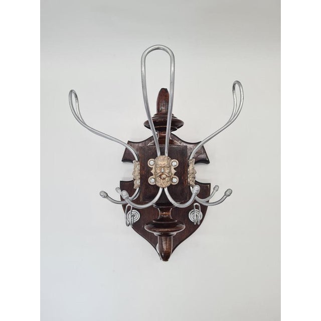 Antique Wall Hook in Wood and Metal, 1890s For Sale - Image 5 of 12