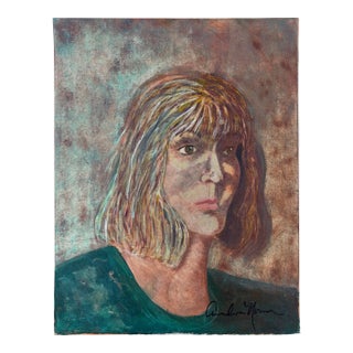 Study of Celine Dion Fauvist Portrait Original Oil on Canvas by Anna Norman For Sale