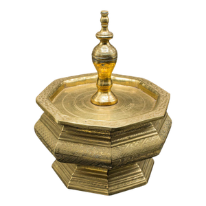 Antique Temple Betel Nut Dish, Indonesian, Engraved Brass Sireh Stand, Victorian