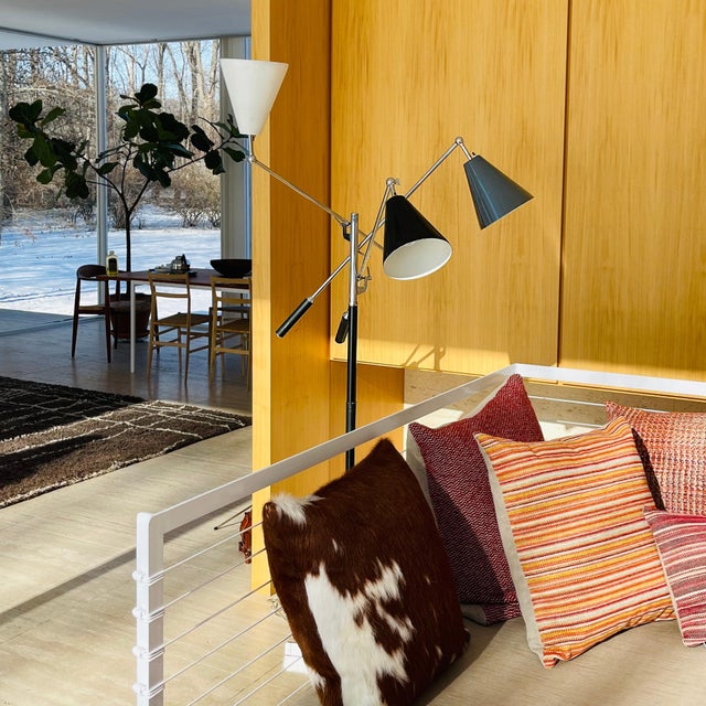 Italian Triennale Three-Arm Floor Lamp with X Base For Sale - Image 10 of 10