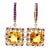 9.19 Carat Citrine Pink Sapphire Diamond Yellow Gold Drop Earrings - a Pair For Sale