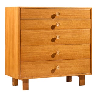George Nelson for Herman Miller Mid Century Walnut Highboy Dresser With Cupcake Pulls For Sale