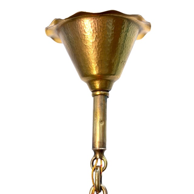 1920s Spanish Revival Foyer or Hallway Light With Original Gold Brass Finish #2615 For Sale - Image 12 of 18