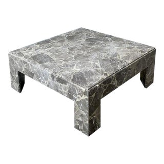 Vintage Boho Emperador Marble Coffee Table For Sale