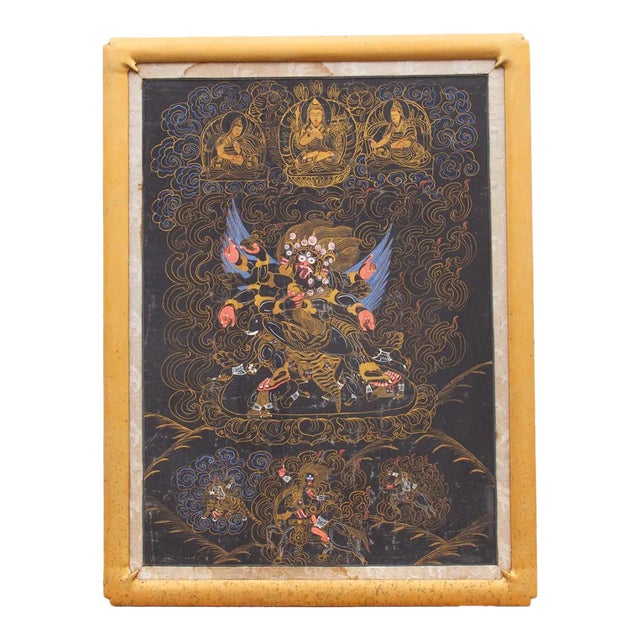 Framed Tibetan Buddhist Thang Ka For Sale