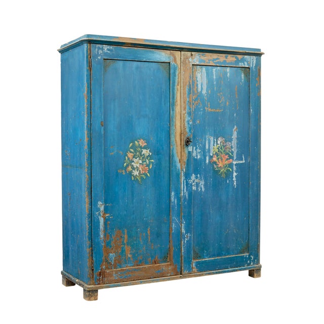 Antique Scandinavian Rustic Painted Cabinet, 1860 For Sale - Image 12 of 12