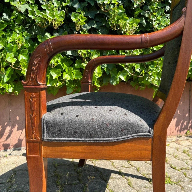 Set of Classicism Armchairs in Walnut For Sale - Image 9 of 10