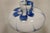 Space Age Hanging Light in Blue and White, 1980s For Sale - Image 5 of 15