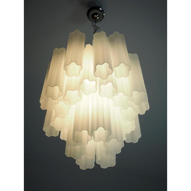 Albaster Murano Glass Chandelier, 1990 For Sale - Image 10 of 13