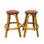 Mid Century Modern Woven Rattan and Bamboo Bar With Two Bar Stools For Sale - Image 4 of 7