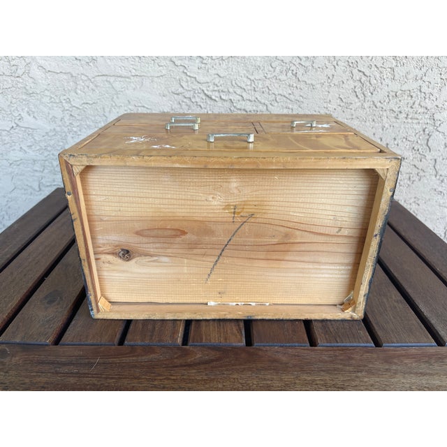 Paint Antique Japanese Chestnut Black Lacquer Haribako Sewing Jewelry Box For Sale - Image 7 of 7