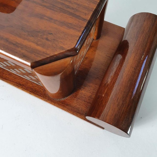 Art Deco Decorative Box in Walnut and Etched Glass, Italy, 1930 For Sale - Image 6 of 9