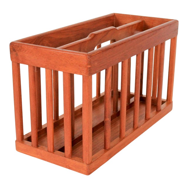 MidCentury Teak Magazine Holder Chairish