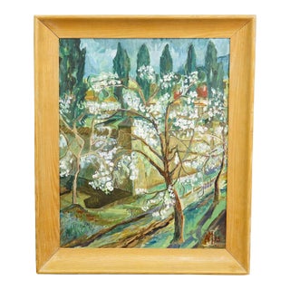 Blossoming Tree – Original Painting by Alexander Michael, 1975 For Sale