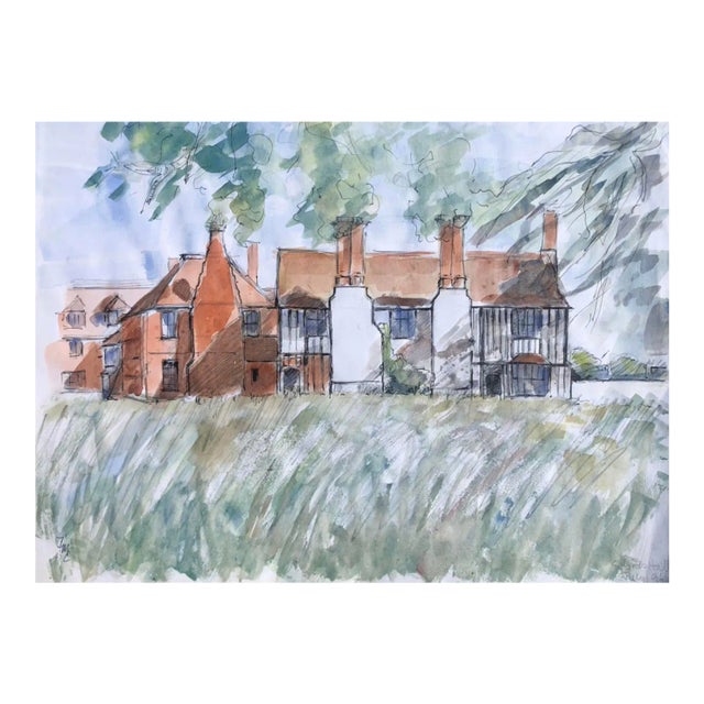 Josie Capstick Gifford Hall Watercolor For Sale
