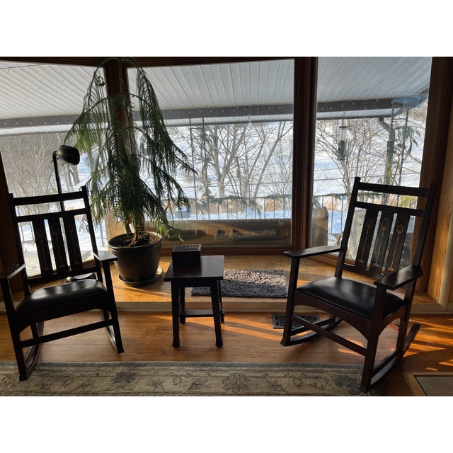 Stickley Rocker Harvey Ellis W Inlay For Sale - Image 13 of 14