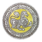 Mid-Century Italian Sgraffito Pottery Bowl For Sale