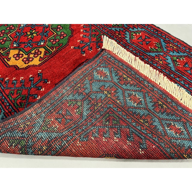 Red Philpa Tribal Wool Runner Rug With Geometric Medallions, 2'7