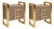 Taupe Glass Two-Drawer Nightstands with Architectural Brass Frames from Justfurnituress SRL, Set of 2 For Sale