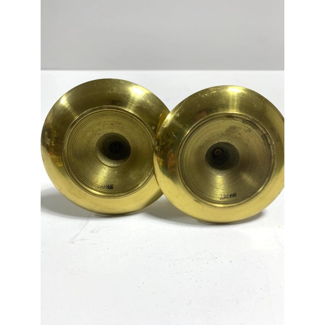 1980s Brass Candlesticks- Set of 6 For Sale - Image 10 of 10