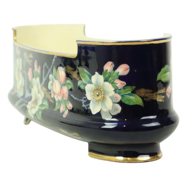 Black Antique Floral Art Nouveau Taiping Flowerpot from Villeroy & Boch, 1890s For Sale - Image 8 of 18