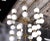 Large Brass and Frosted Glass Chandelier, 2000s For Sale - Image 3 of 7