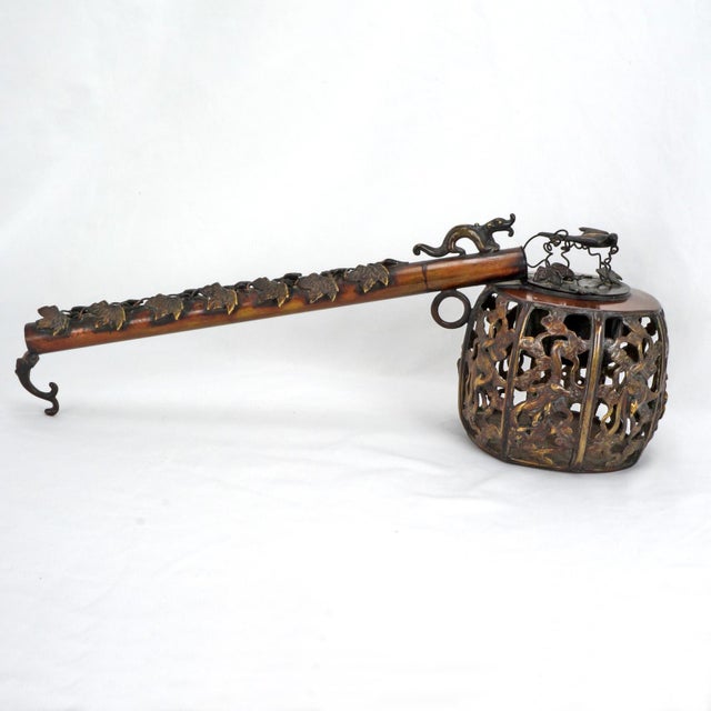Japanese Japanese Yatate Bronze Inkwell, Brush Holder For Sale - Image 3 of 13